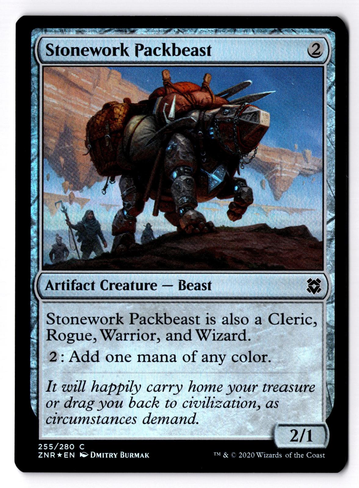 Stonework Packbeast 255 Common Zendikar Rising Magic: The Gathering Foil LP
