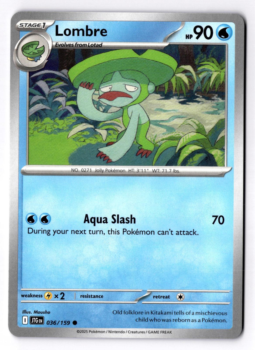 Lombre 036/159 Common Journey Together Pokemon Near Mint