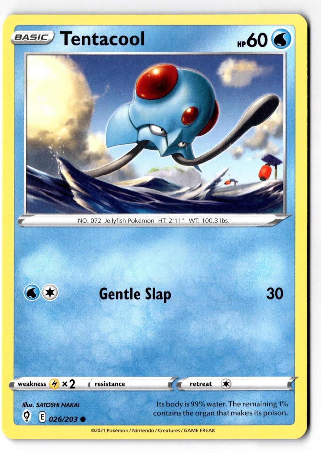 Tentacool 026/203 Common Evolving Skies Pokemon Lightly Played