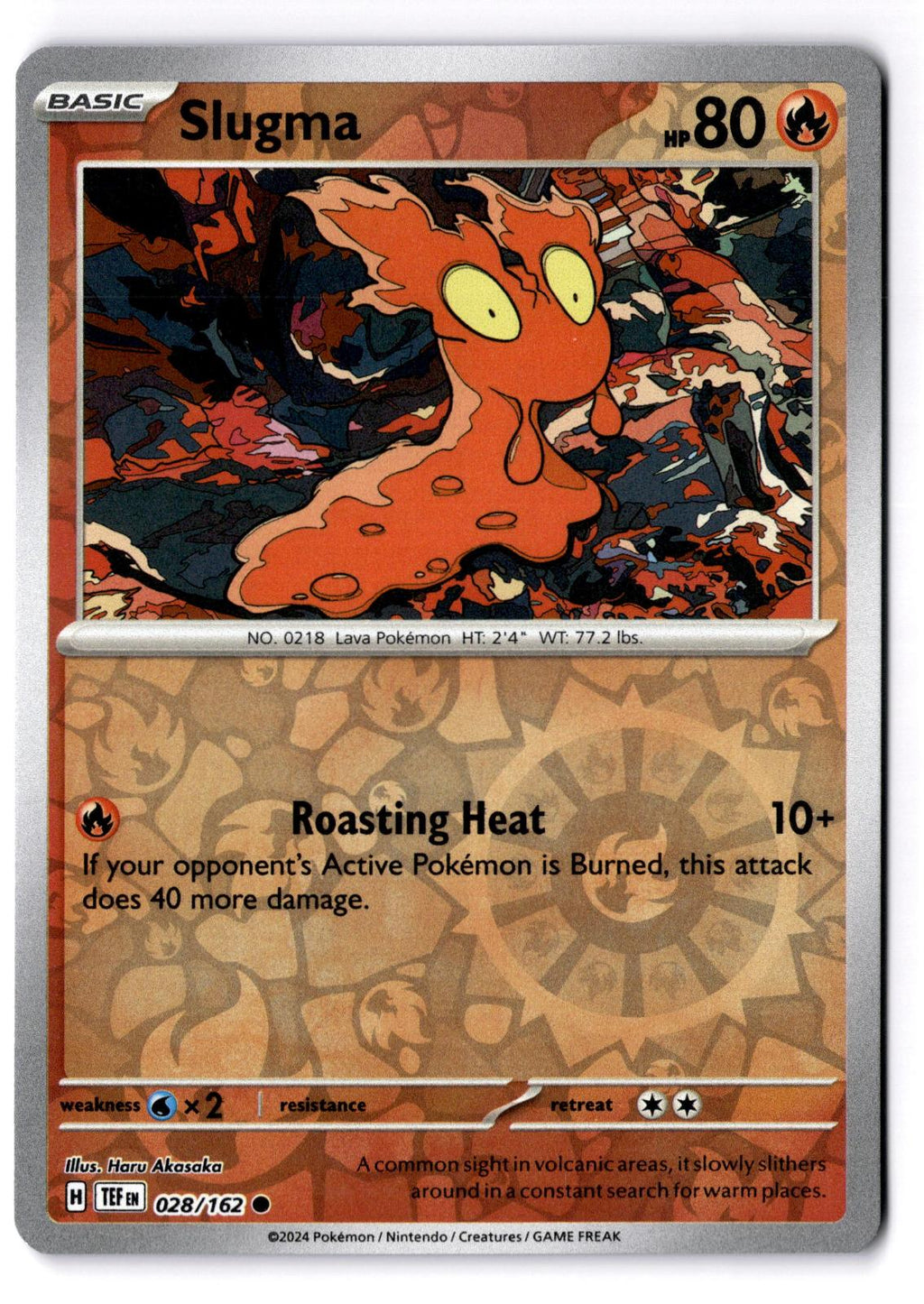 Slugma 028/162 Common Temporal Forces Pokemon Reverse Holo Near Mint