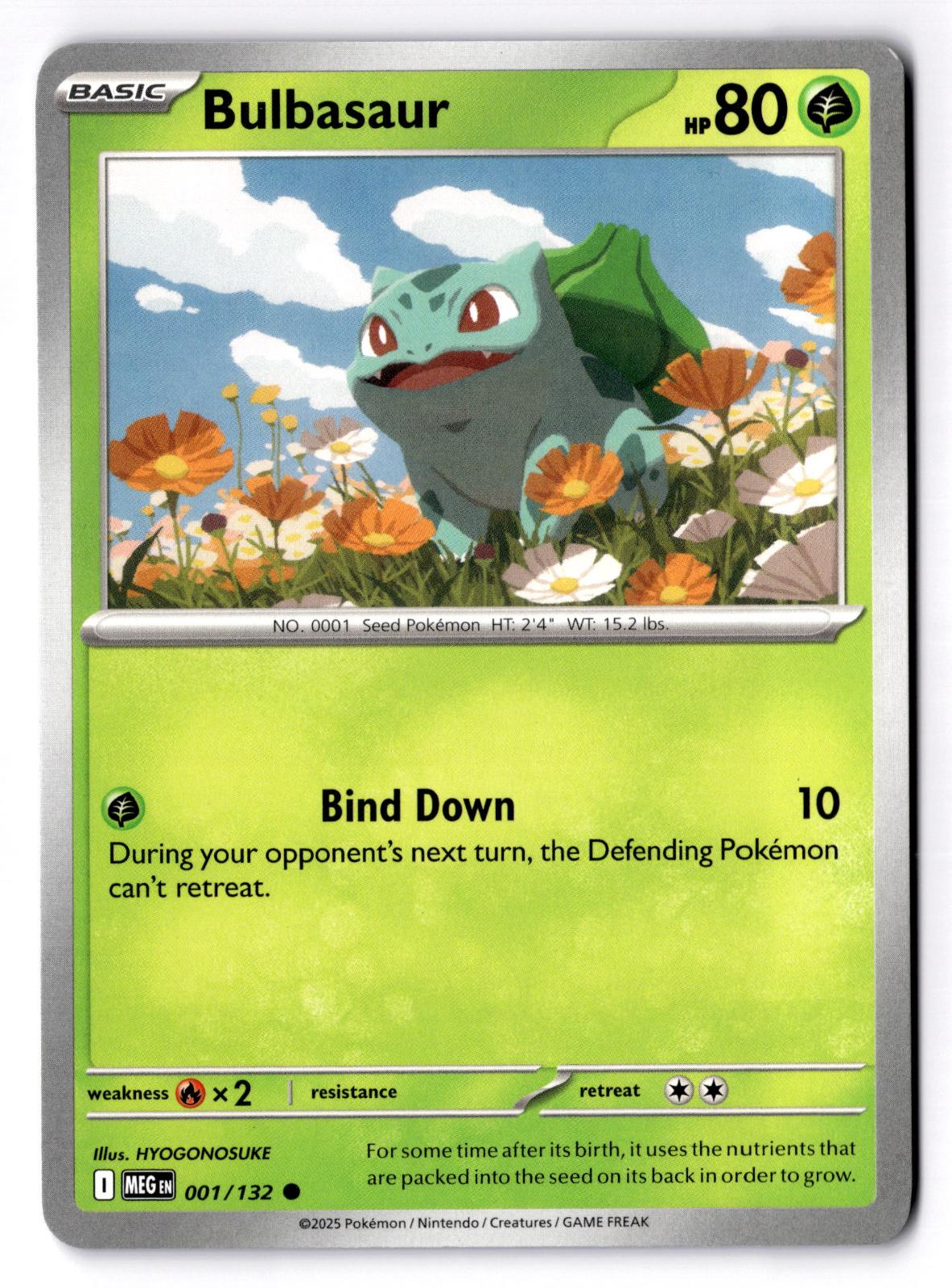 Bulbasaur 001/132 Common Mega Evolution Pokemon Near Mint