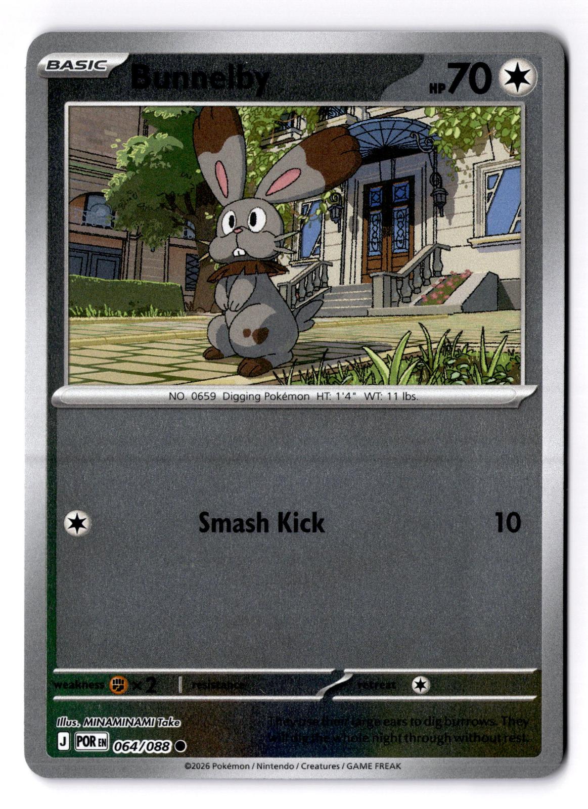 Bunnelby 064/088 Common Perfect Order Pokemon Reverse Holo Lightly Played