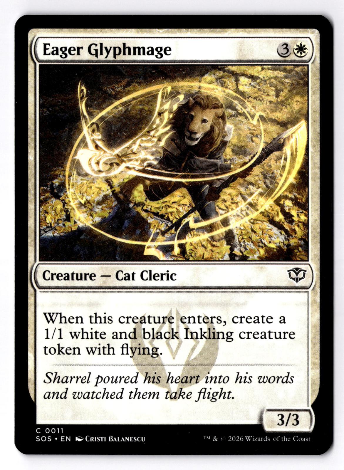 Eager Glyphmage 11 Common Secrets of Strixhaven Magic: The Gathering LP
