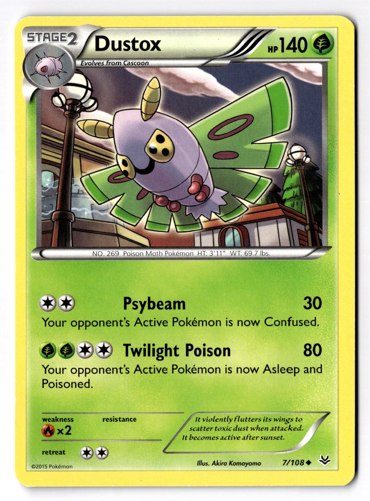 Dustox 7/108 Uncommon Roaring Skies Pokemon Lightly Played
