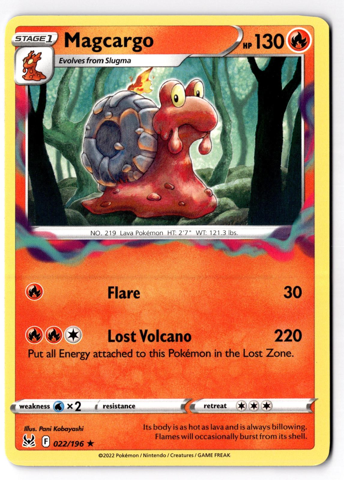 Magcargo 022/196 Rare Lost Origin Pokemon Near Mint