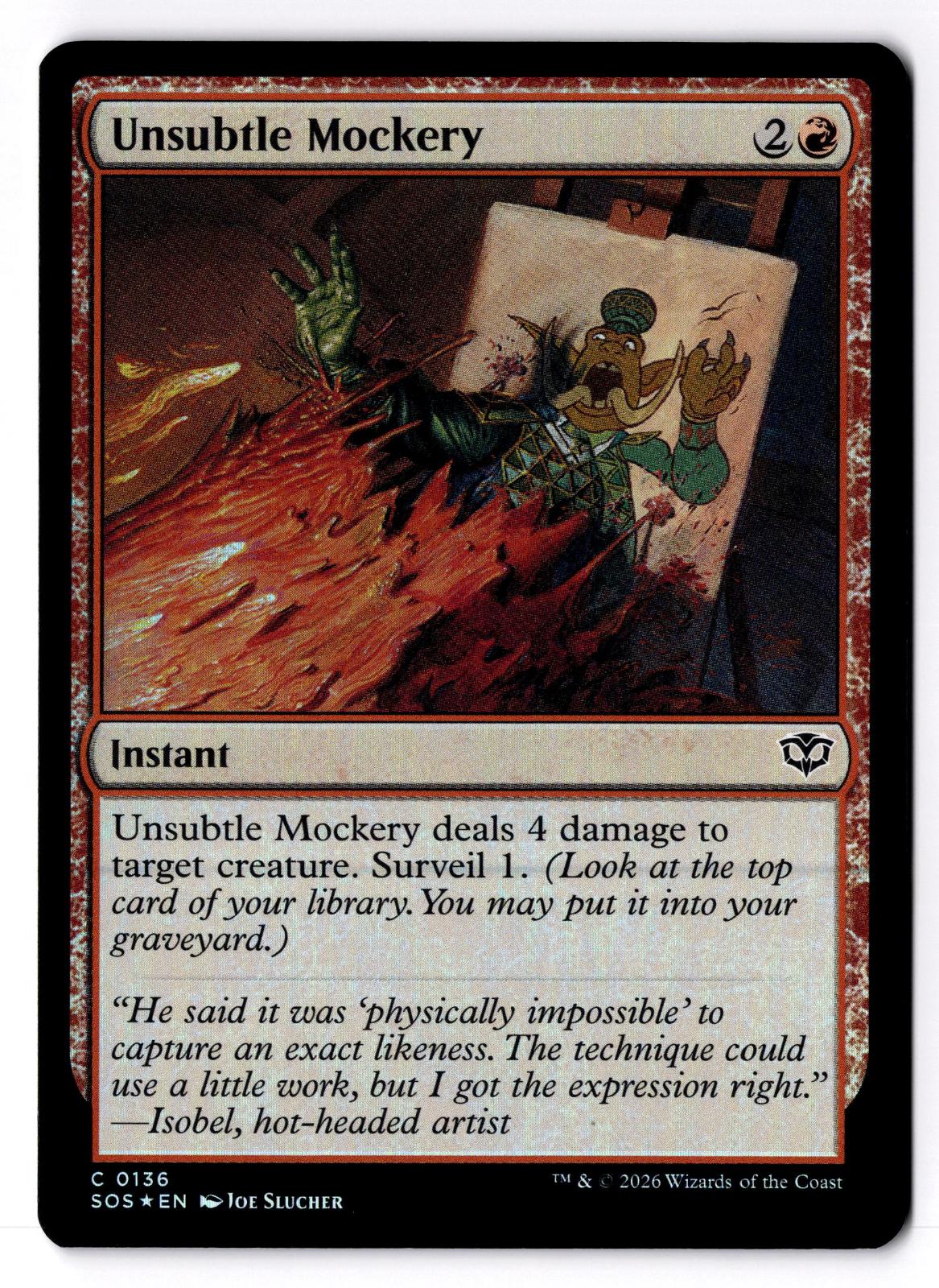 Unsubtle Mockery 136 Common Secrets of Strixhaven Magic: The Gathering Foil LP