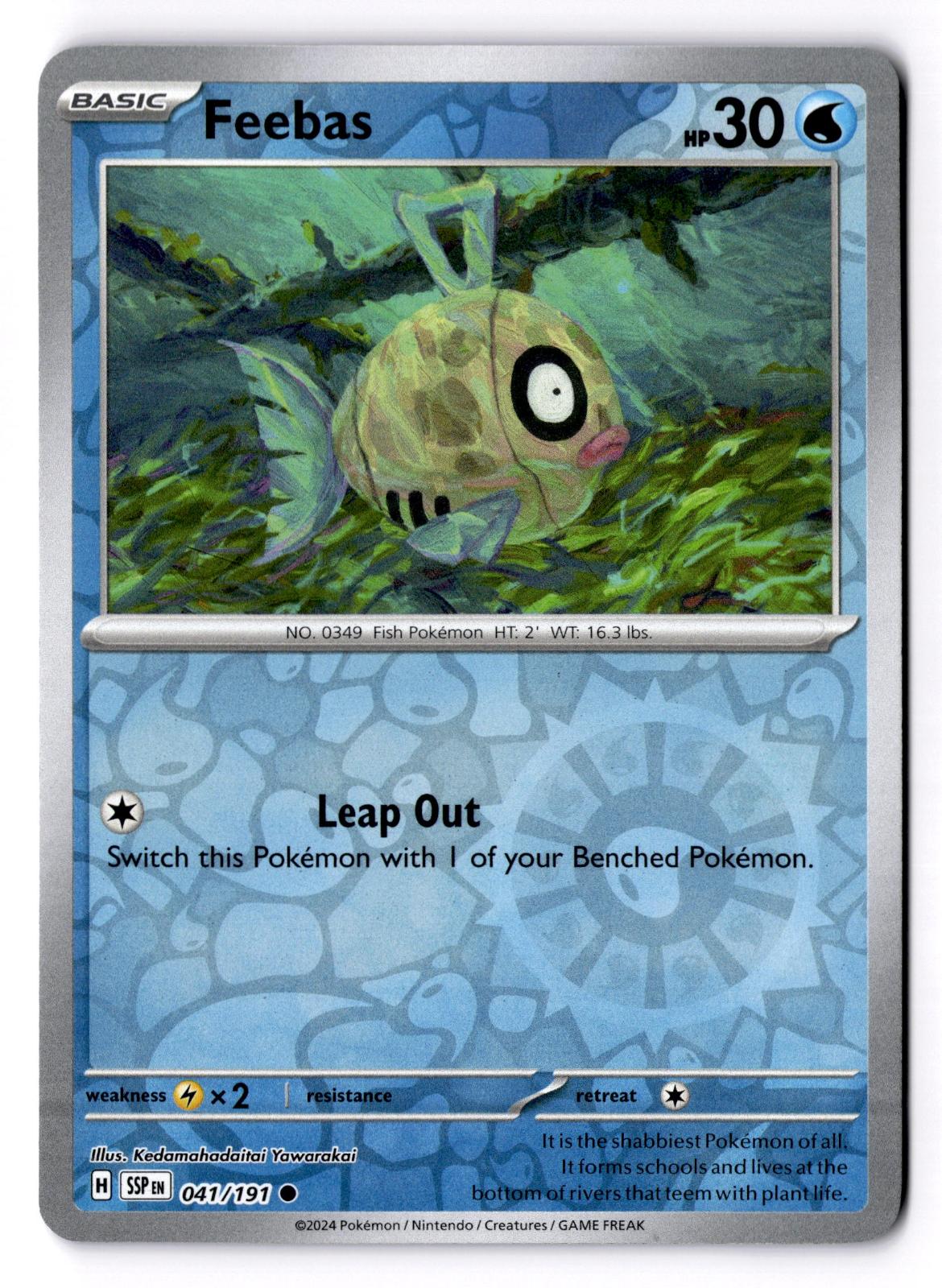 Feebas 041/191 Common Surging Sparks Pokemon Reverse Holo Near Mint