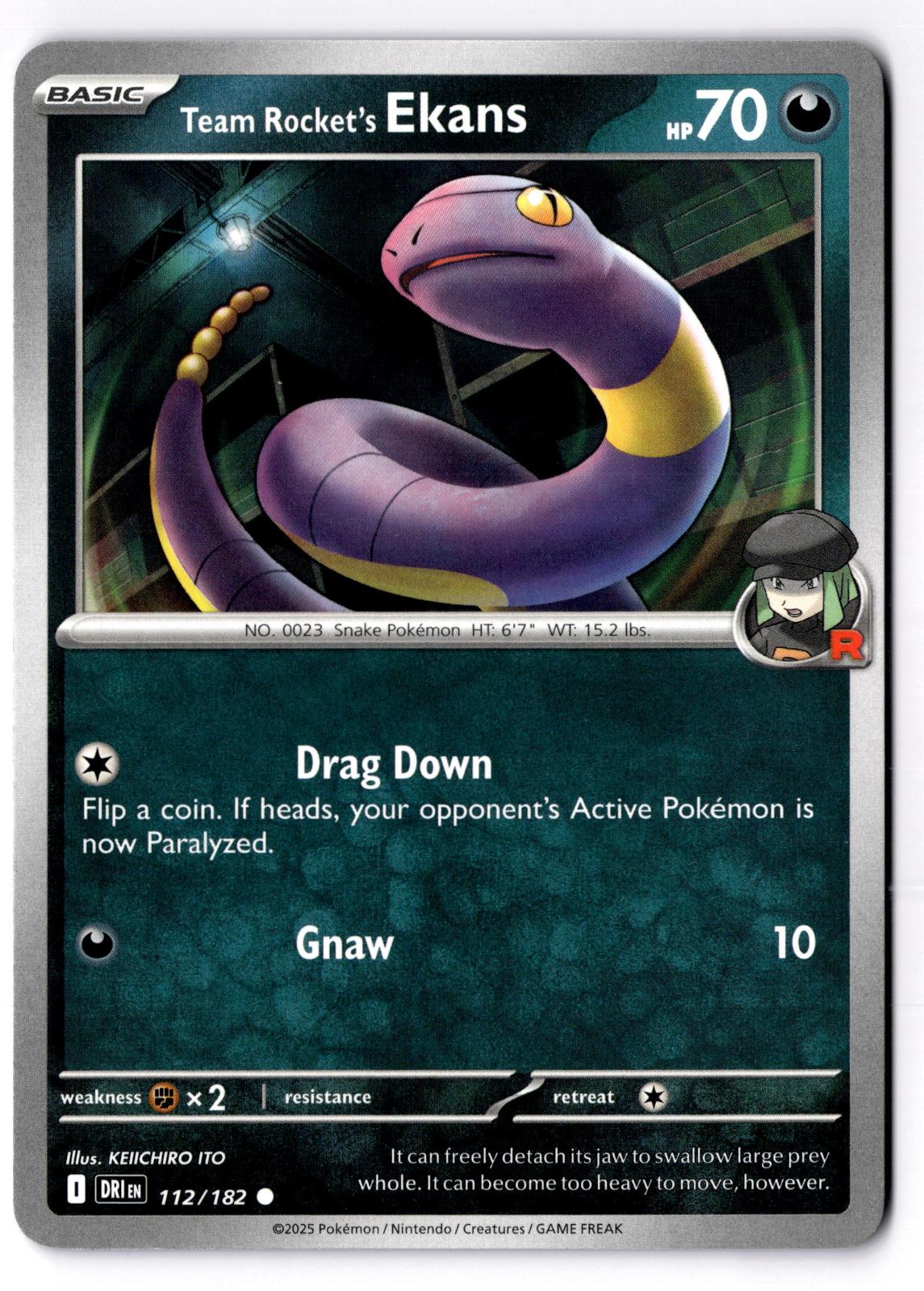 Team Rocket's Ekans 112/182 Common Destined Rivals Pokemon Near Mint