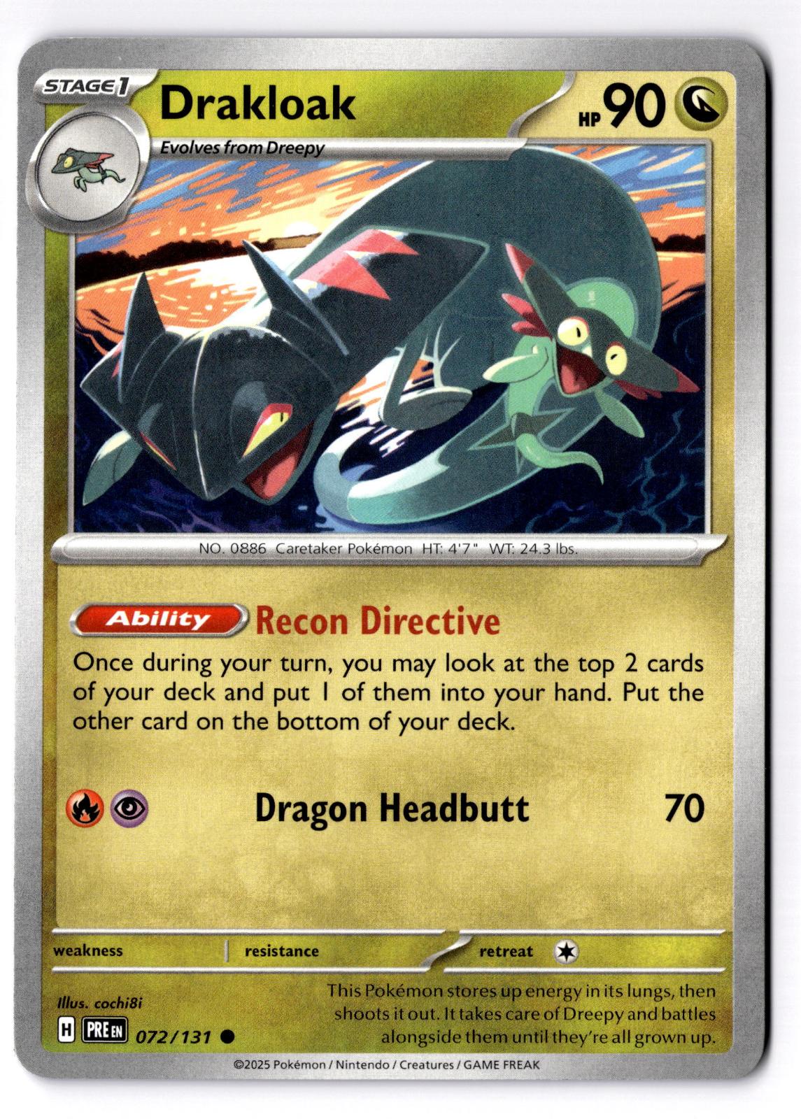 Drakloak 072/131 Common Prismatic Evolutions Pokemon Near Mint