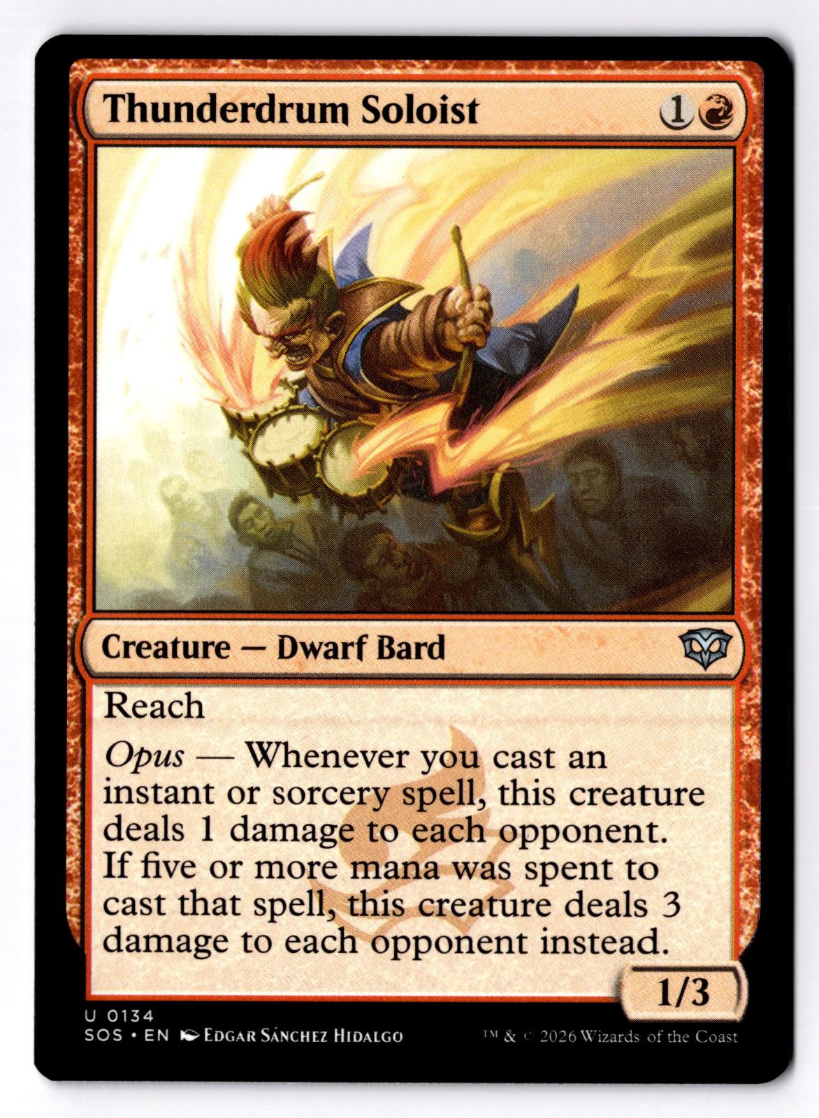 Thunderdrum Soloist 134 Uncommon Secrets of Strixhaven Magic: The Gathering LP