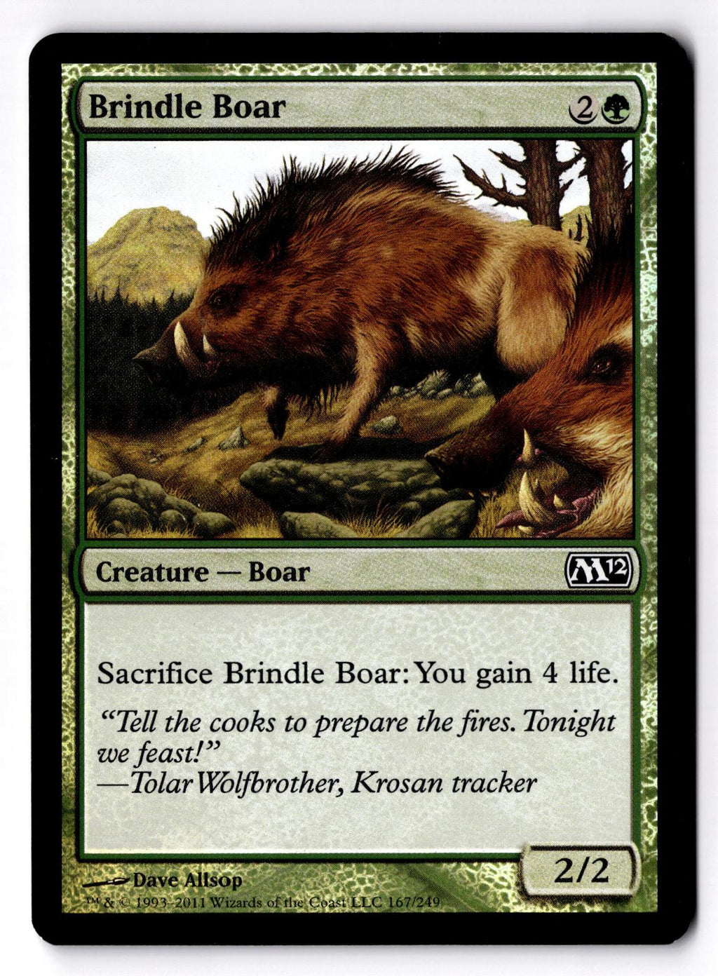 Brindle Boar 167 Common Magic 2012 (M12) Magic: The Gathering Foil LP