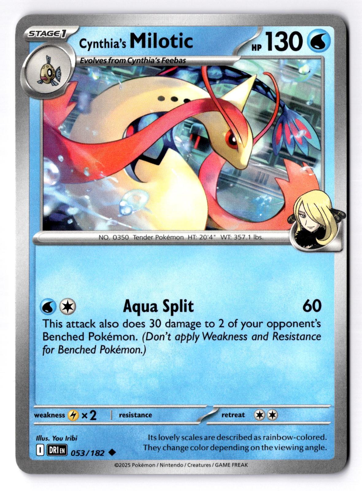 Cynthia's Milotic 053/182 Uncommon Destined Rivals Pokemon Near Mint