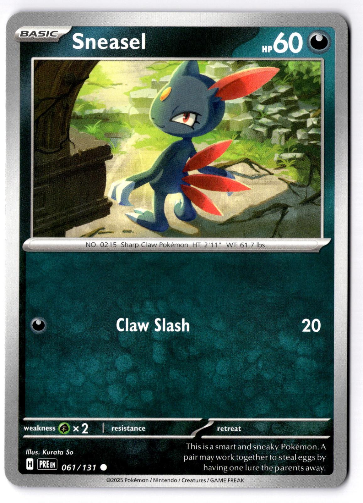 Sneasel 061/131 Common Prismatic Evolutions Pokemon Near Mint