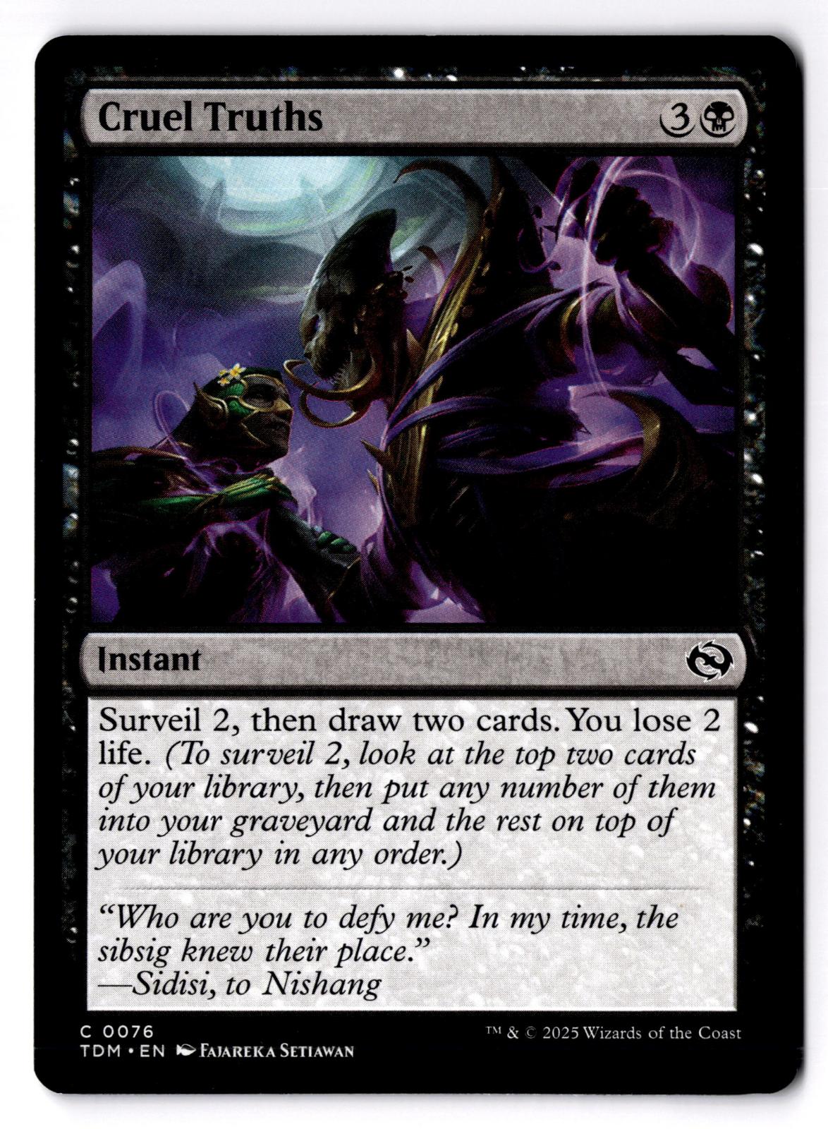 Cruel Truths 76 Common Tarkir: Dragonstorm Magic: The Gathering Lightly Played