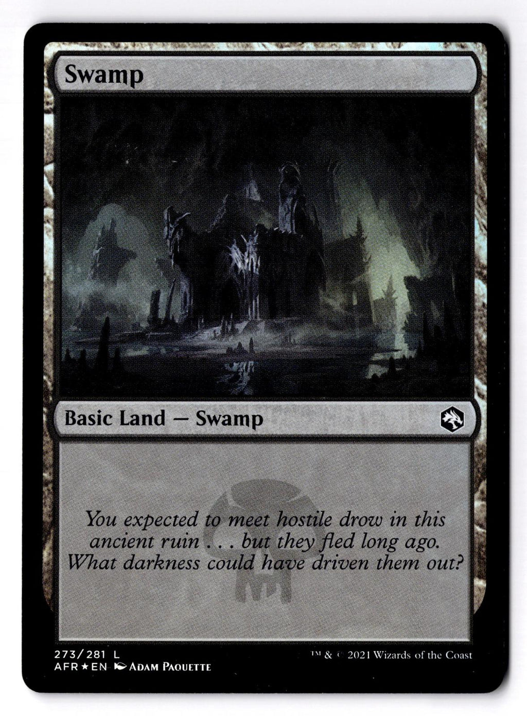 Swamp (273) 273 Adventures in the Forgotten Realms Magic: The Gathering Foil LP