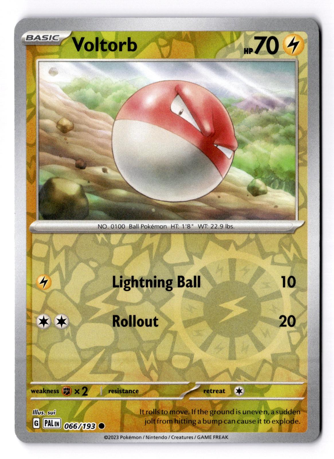 Voltorb 066/193 Common Paldea Evolved Pokemon Reverse Holo Lightly Played