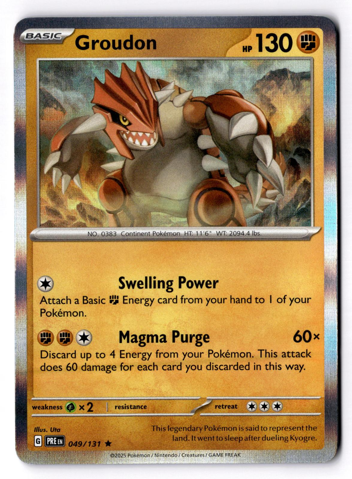 Groudon 049/131 Holo Rare Prismatic Evolutions Pokemon Lightly Played