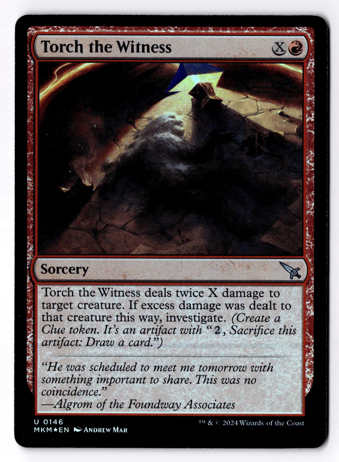 Torch the Witness (a) 146 Murders at Karlov Manor Magic: The Gathering Foil LP