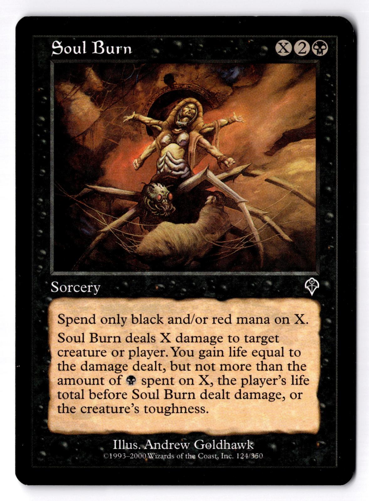 Soul Burn 124 Common Invasion Magic: The Gathering Moderately Played