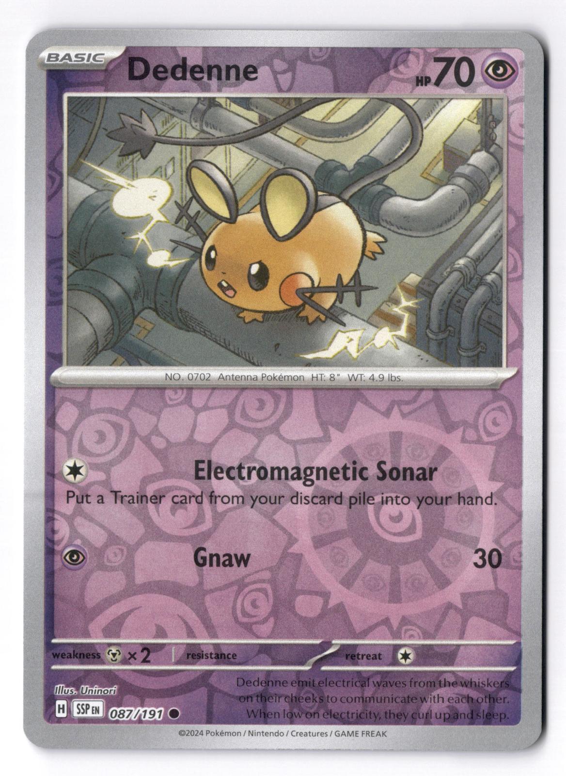 Dedenne 087/191 Common Surging Sparks Pokemon Reverse Holo Near Mint