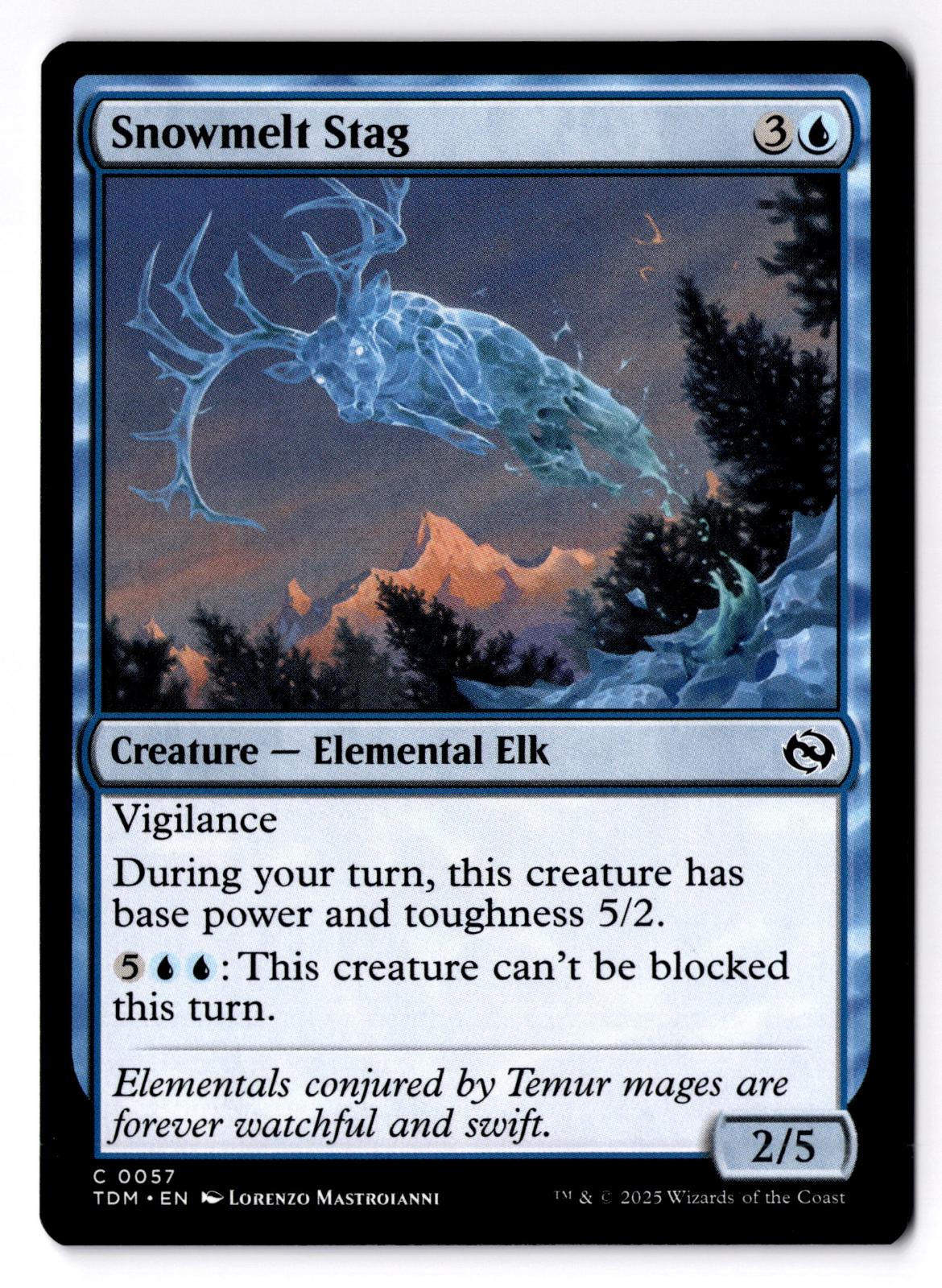 Snowmelt Stag 57 Common Tarkir: Dragonstorm Magic: The Gathering Lightly Played