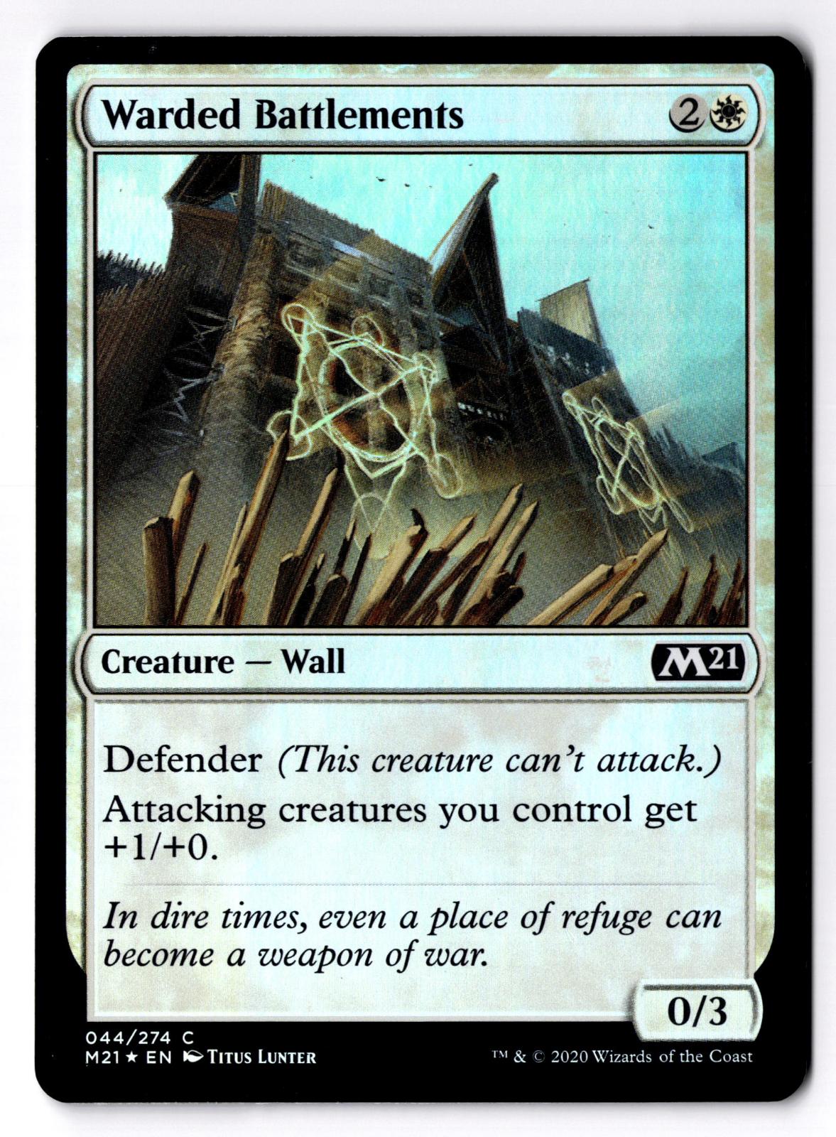 Warded Battlements 44 Common Core Set 2021 Magic: The Gathering Foil LP