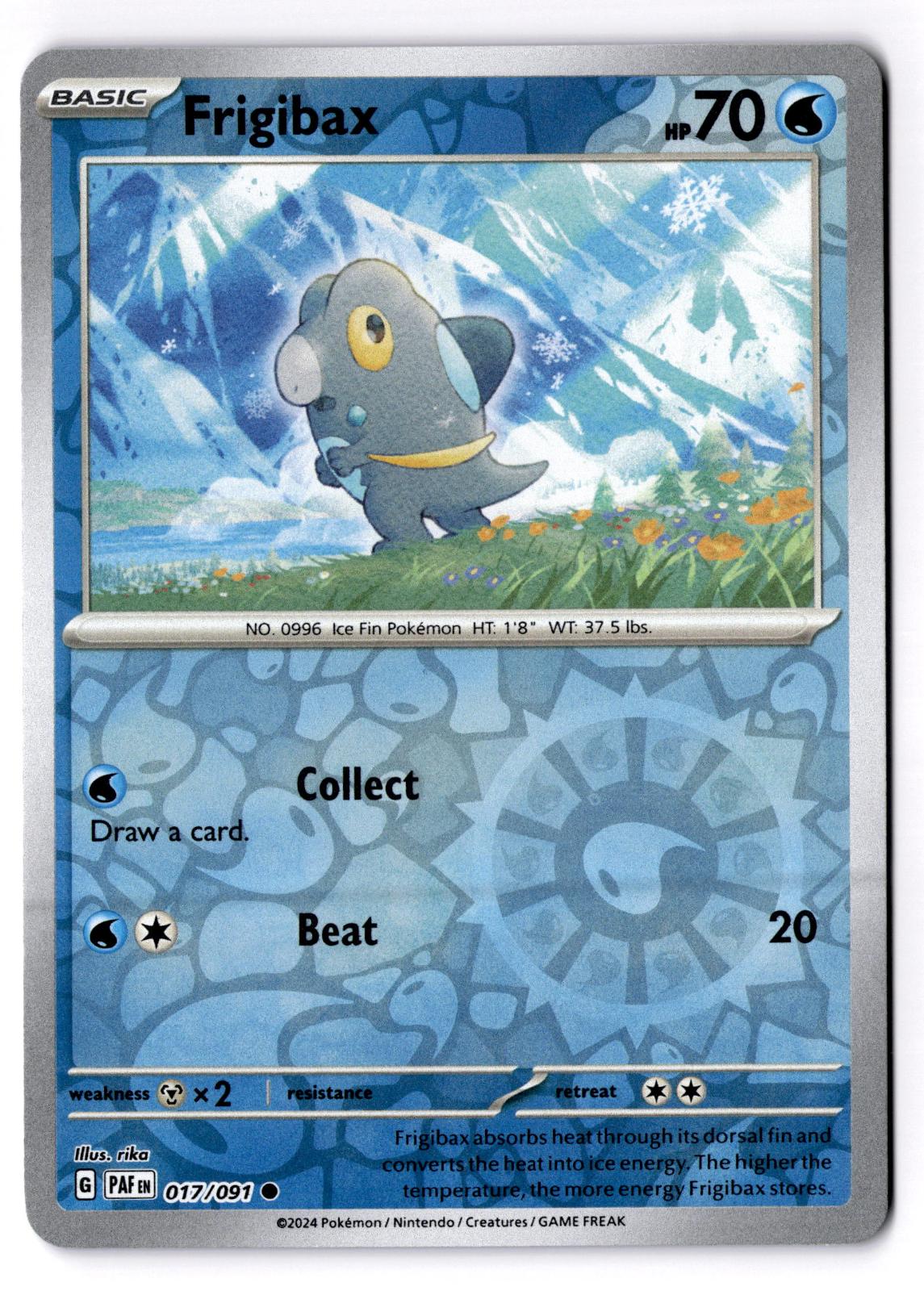 Frigibax 017/091 Common Paldean Fates Pokemon Reverse Holo Near Mint