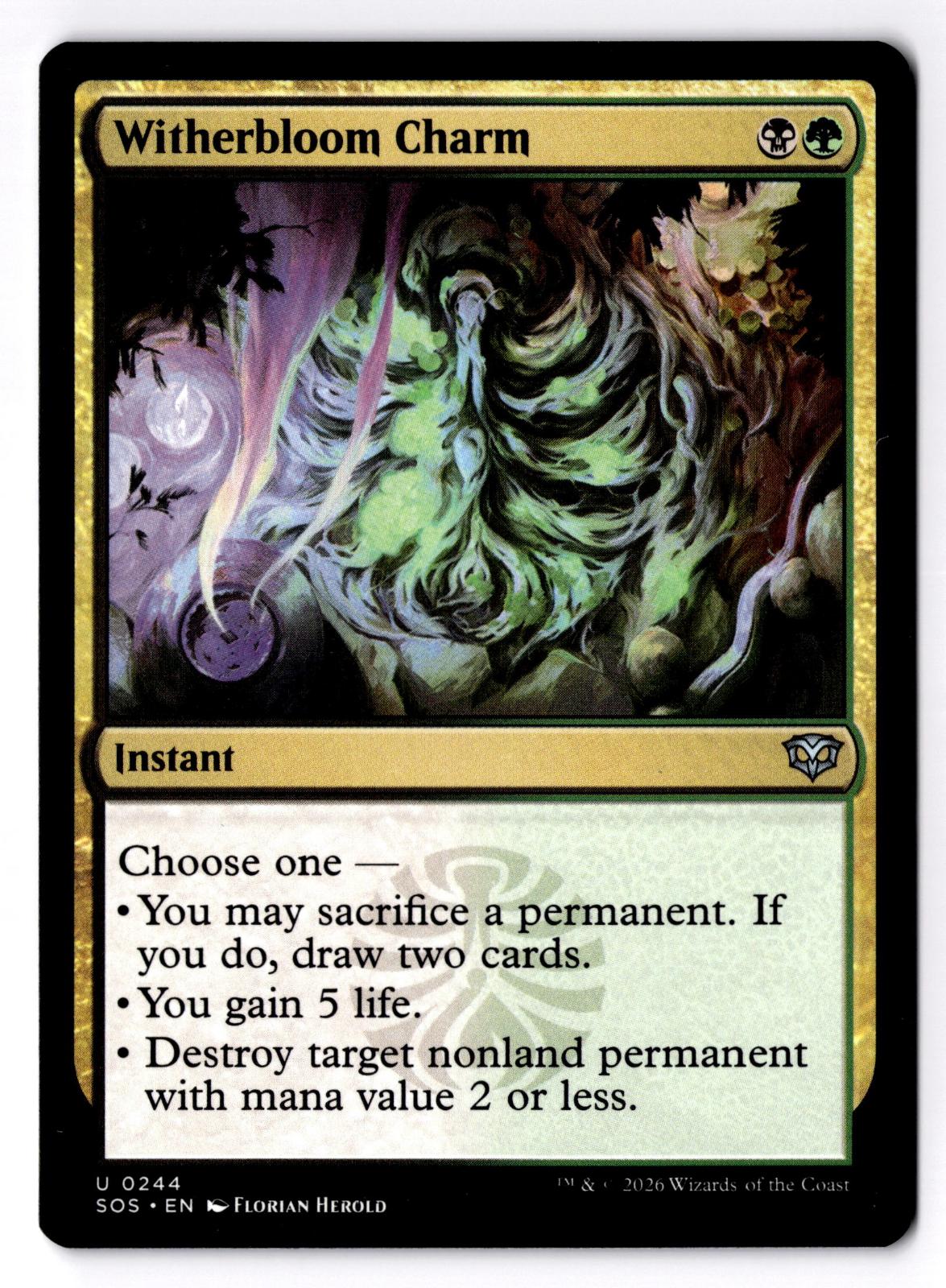 Witherbloom Charm 244 Uncommon Secrets of Strixhaven Magic: The Gathering LP