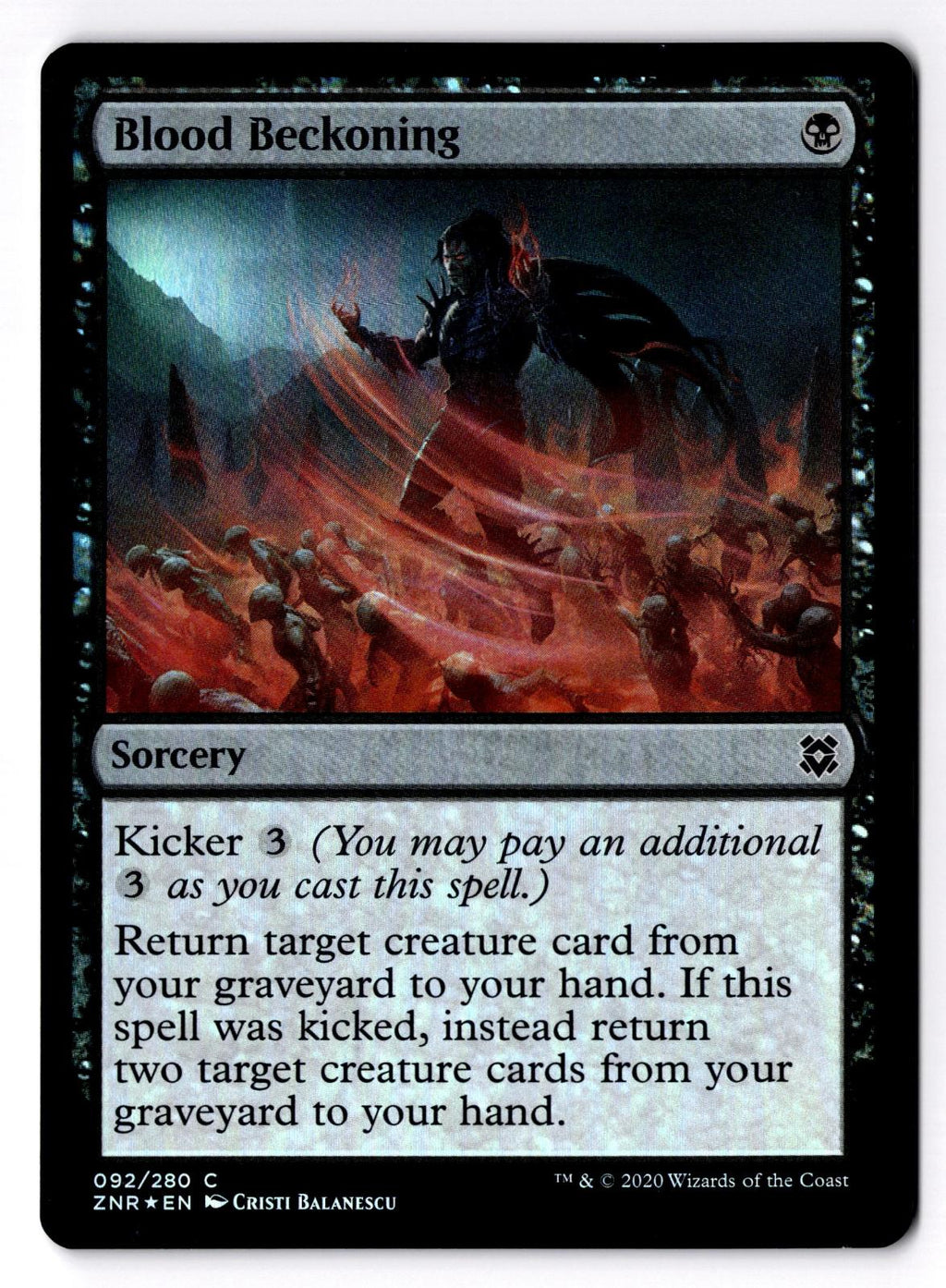 Blood Beckoning 92 Common Zendikar Rising Magic: The Gathering Foil LP