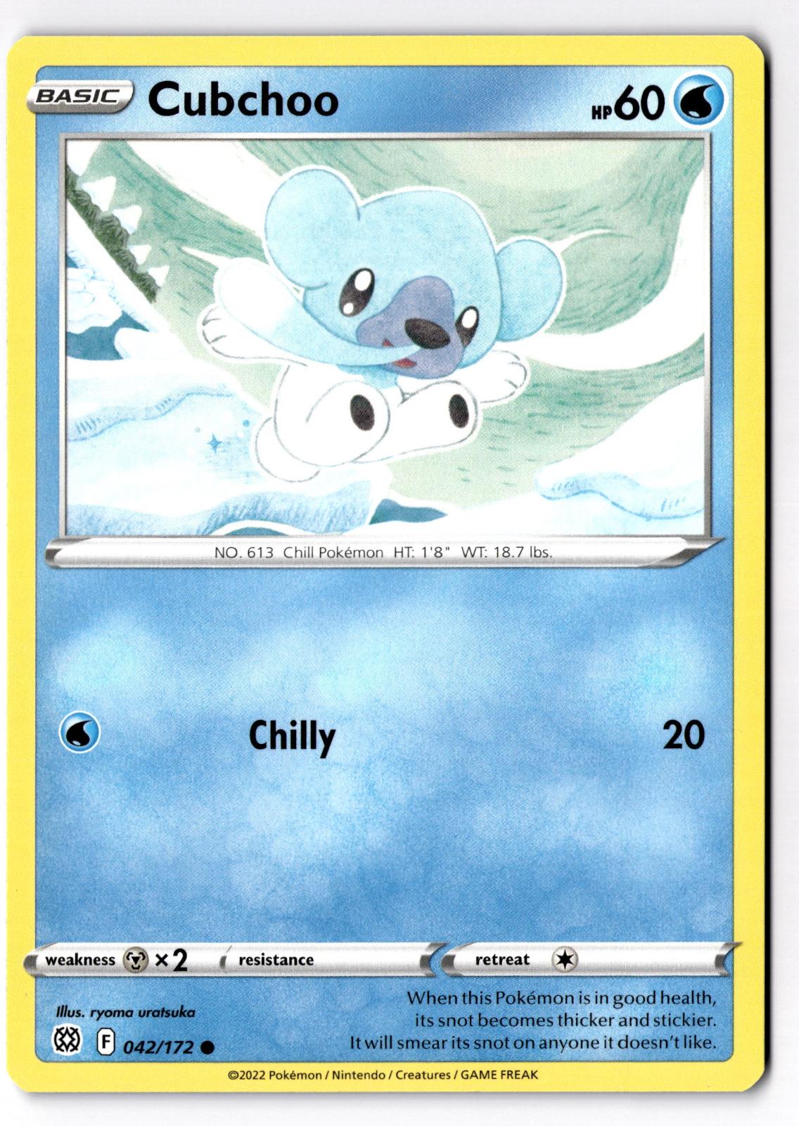 Cubchoo 042/172 Common Brilliant Stars Pokemon Lightly Played