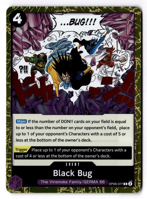 Black Bug OP06-077 Rare Wings of the Captain One Piece Foil Near Mint