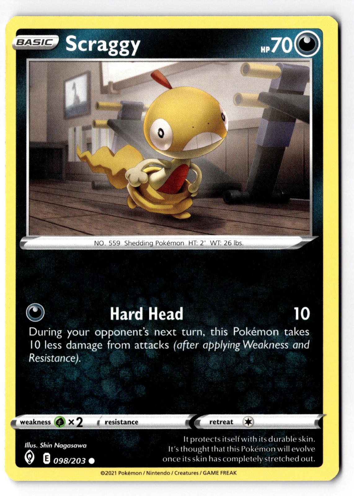 Scraggy 098/203 Common Evolving Skies Pokemon Near Mint