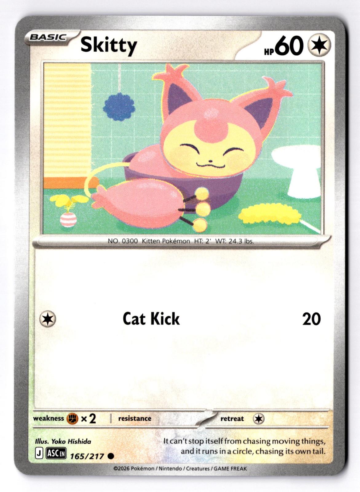 Skitty 165/217 Common Ascended Heroes Pokemon Near Mint