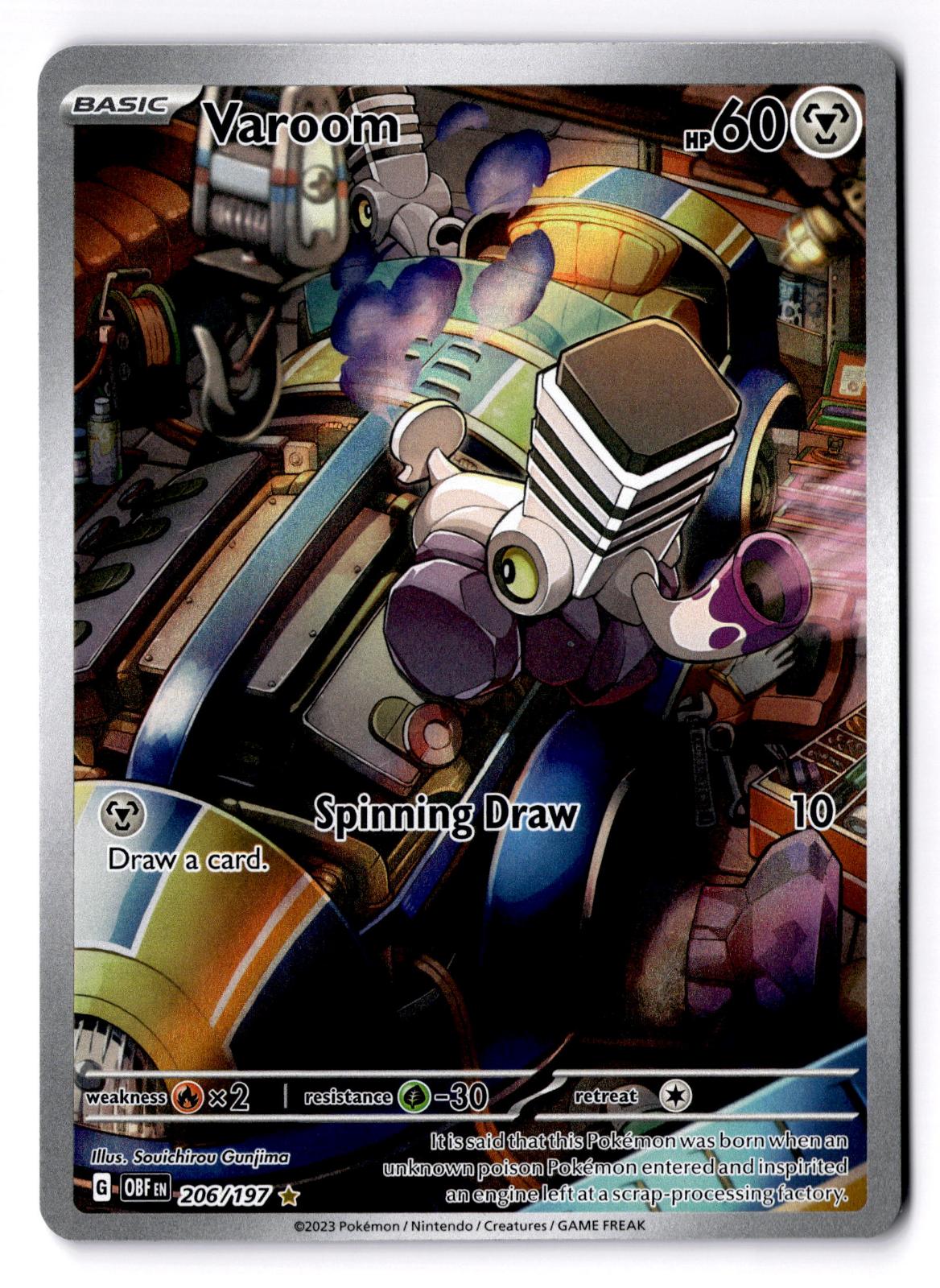 Varoom 206/197 Illustration Rare Obsidian Flames Pokemon Holo Near Mint
