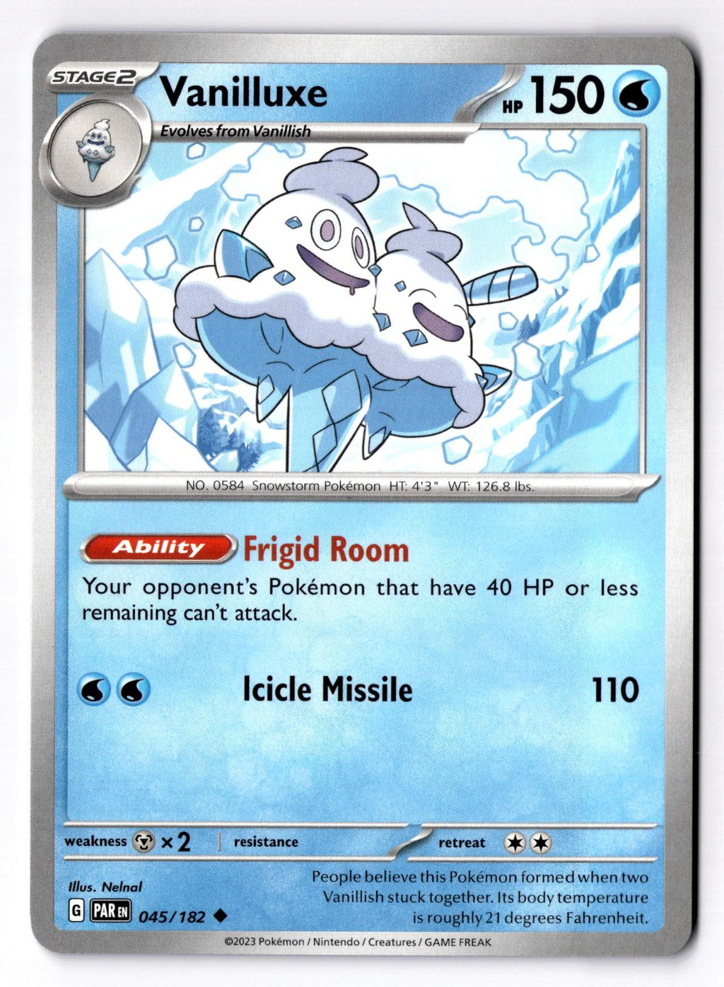 Vanilluxe 045/182 Uncommon Paradox Rift Pokemon Near Mint