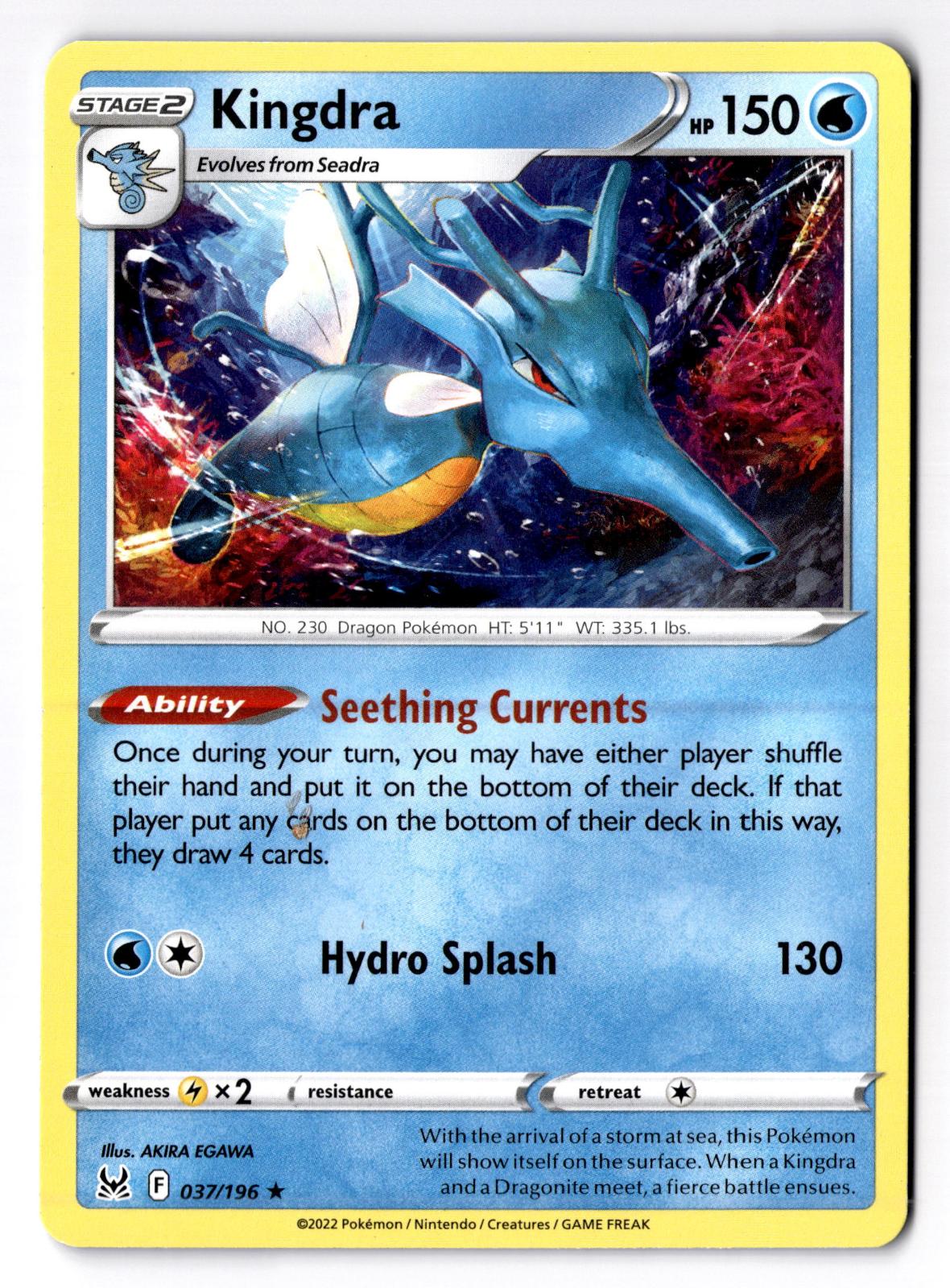 Kingdra 037/196 Holo Rare Lost Origin Pokemon Lightly Played