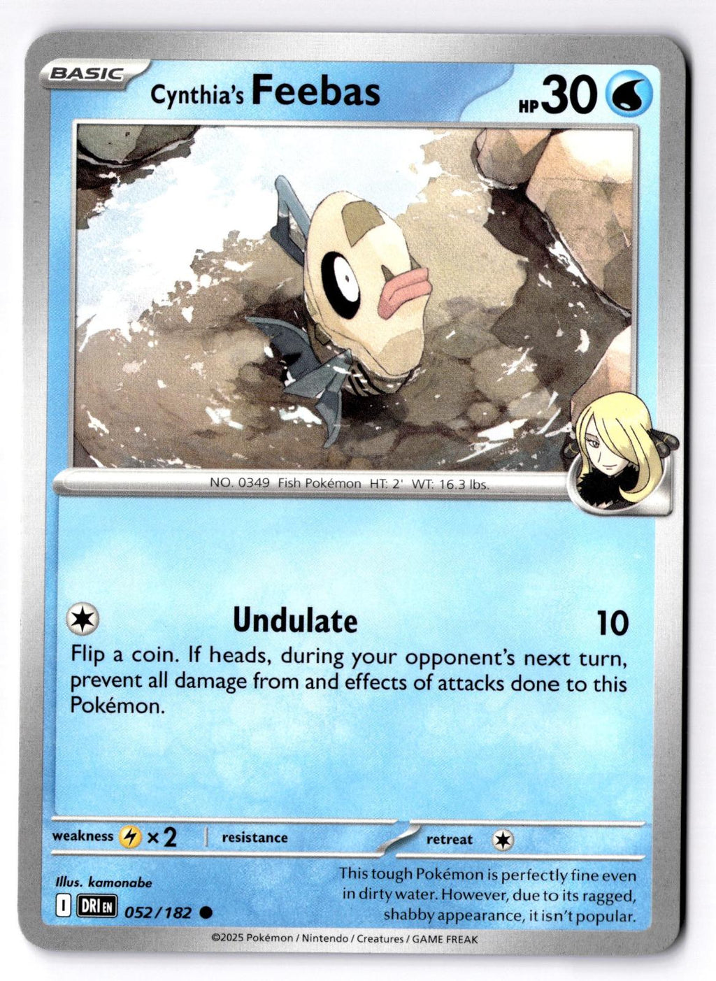 Cynthia's Feebas 052/182 Common Destined Rivals Pokemon Near Mint