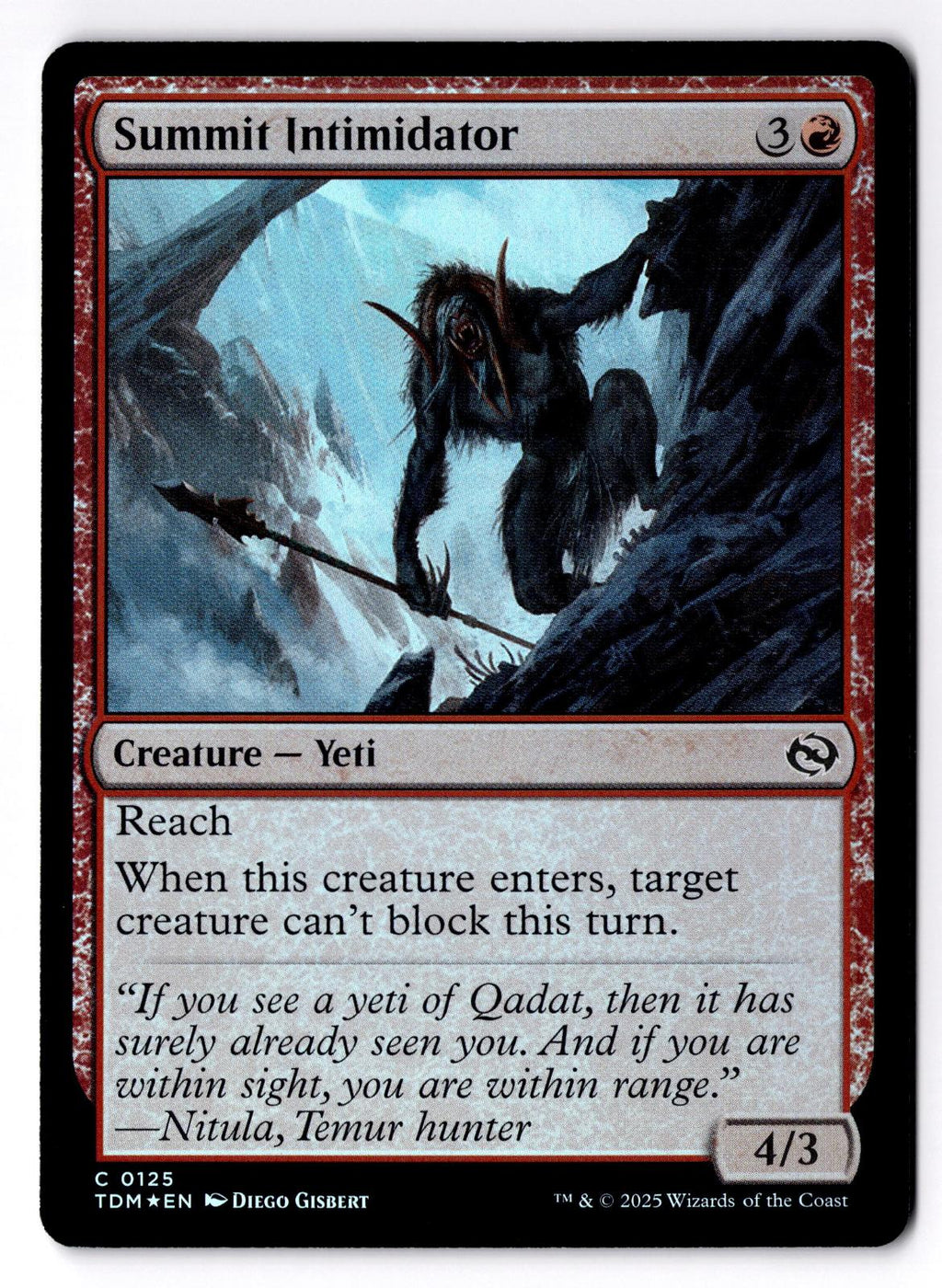 Summit Intimidator 125 Common Tarkir: Dragonstorm Magic: The Gathering Foil LP