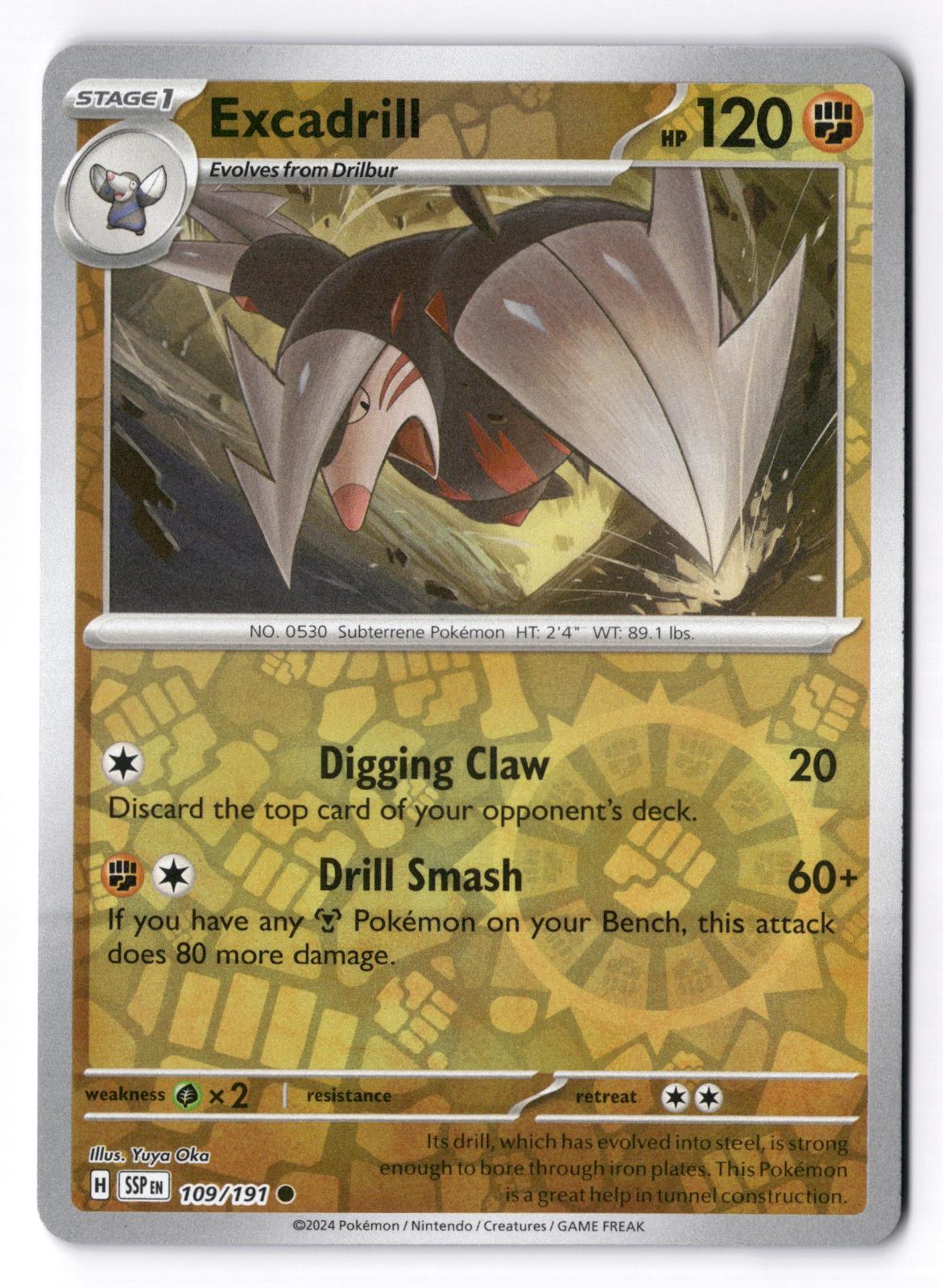 Excadrill 109/191 Common Surging Sparks Pokemon Reverse Holo Near Mint