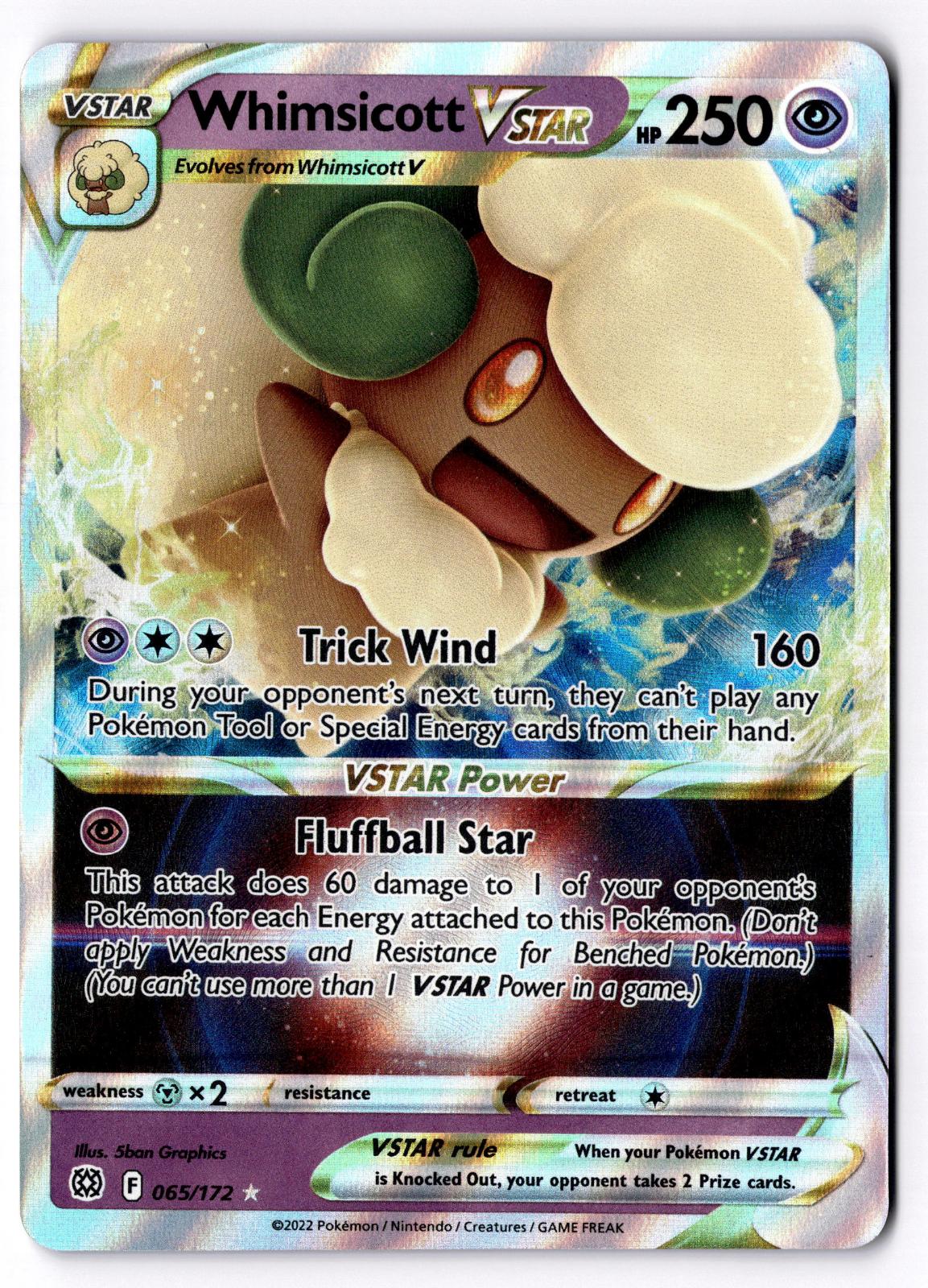 Whimsicott VSTAR 065/172 Holo Ultra Rare Brilliant Stars Pokemon Near Mint