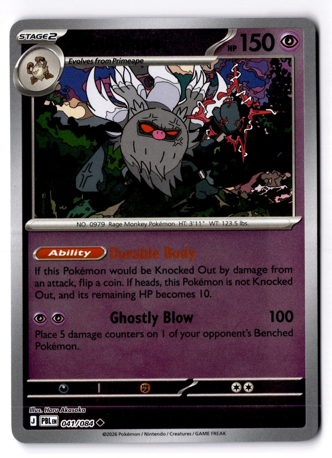 Annihilape 041/084 Uncommon Pitch Black Pokemon Reverse Holo Lightly Played