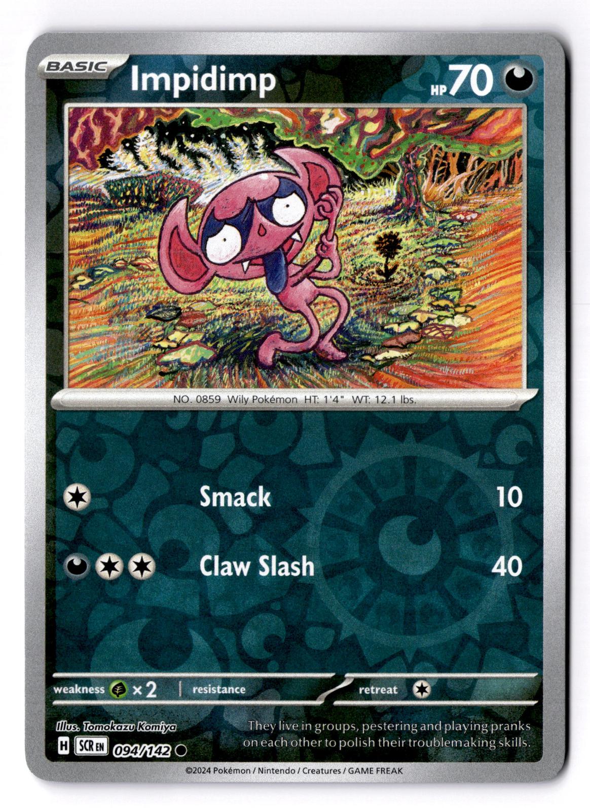 Impidimp 094/142 Common Stellar Crown Pokemon Reverse Holo Near Mint
