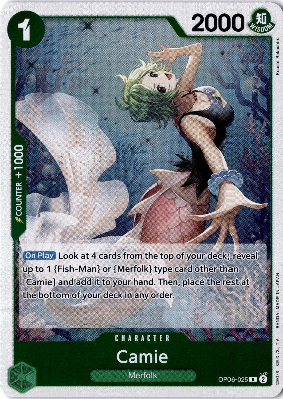 Camie OP06-025 Rare Wings of the Captain One Piece Foil Near Mint