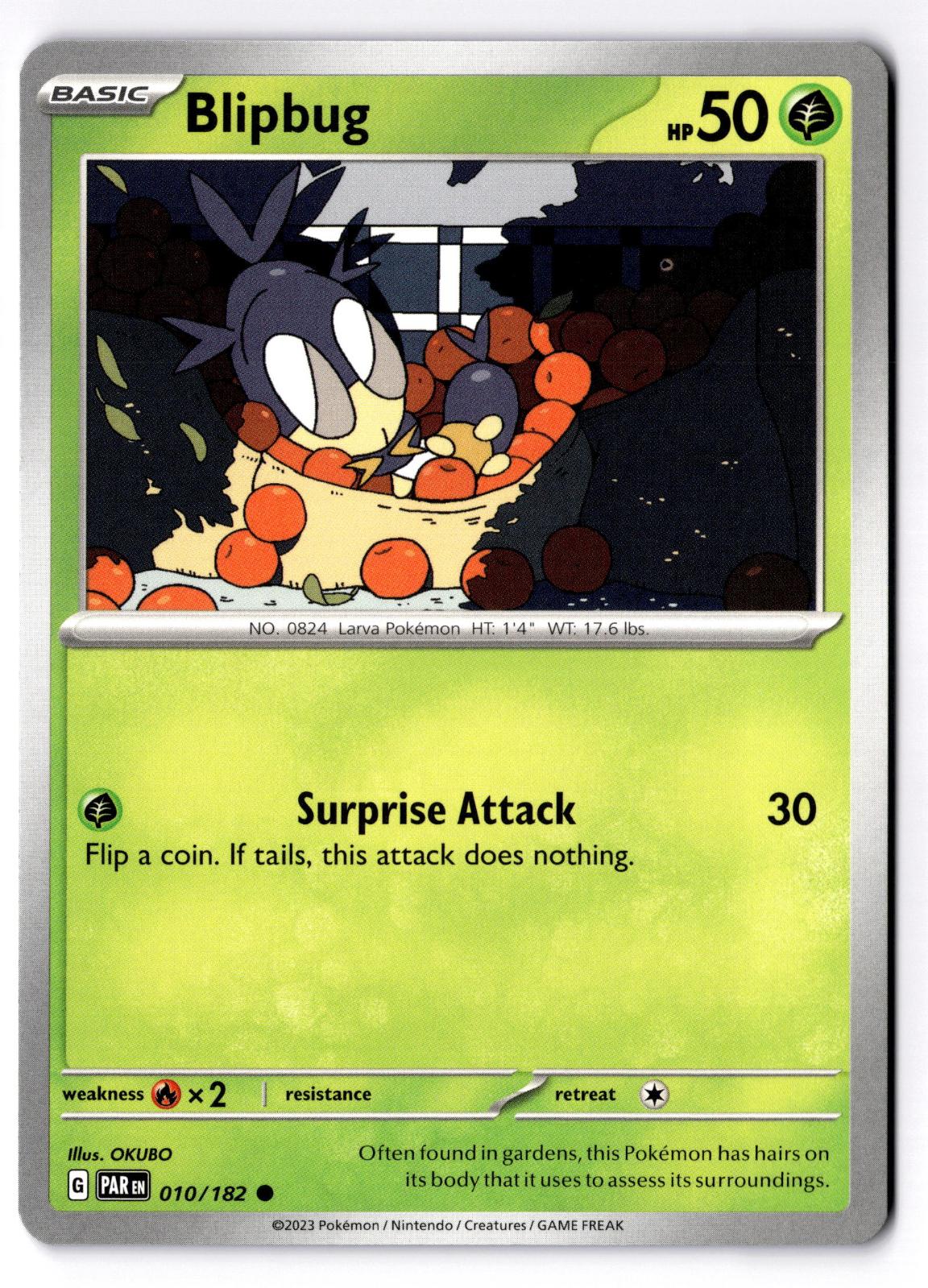 Blipbug 010/182 Common Paradox Rift Pokemon Near Mint