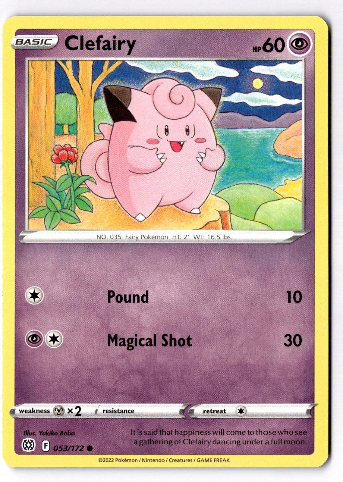 Clefairy 053/172 Common Brilliant Stars Pokemon Near Mint