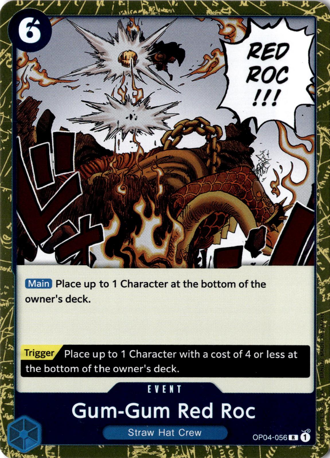 Gum-Gum Red Roc OP04-056 Rare Kingdoms of Intrigue One Piece Foil Near Mint