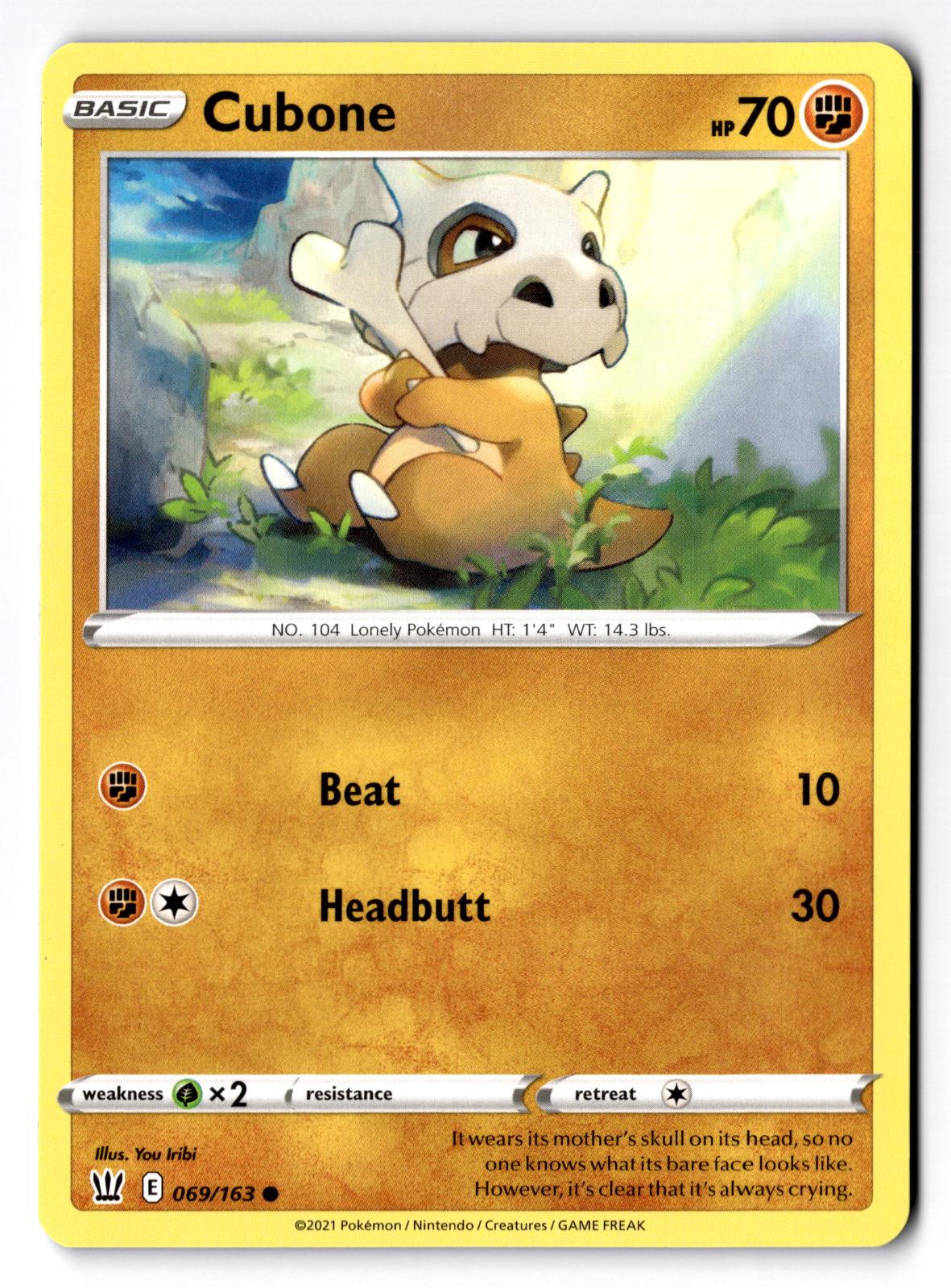 Cubone 069/163 Common Battle Styles Pokemon Lightly Played