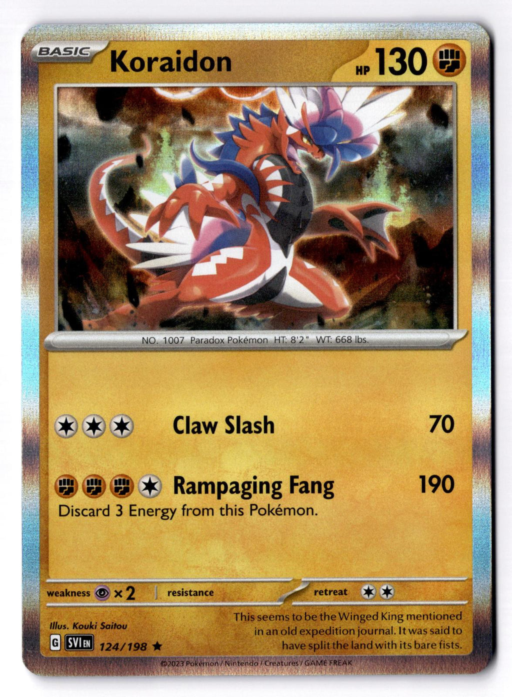 Koraidon 124/198 Rare Scarlet & Violet Pokemon Holo Near Mint
