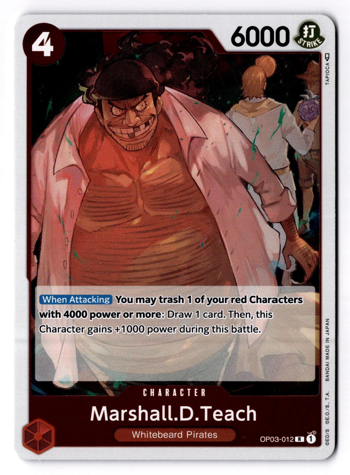 Marshall.D.Teach OP03-012 Rare Pillars of Strength One Piece Foil Near Mint