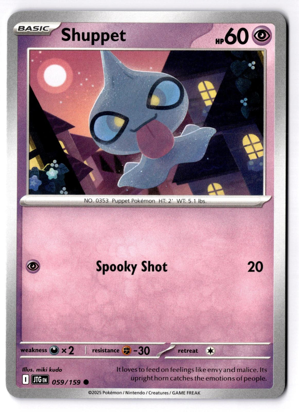 Shuppet 059/159 Common Journey Together Pokemon Near Mint